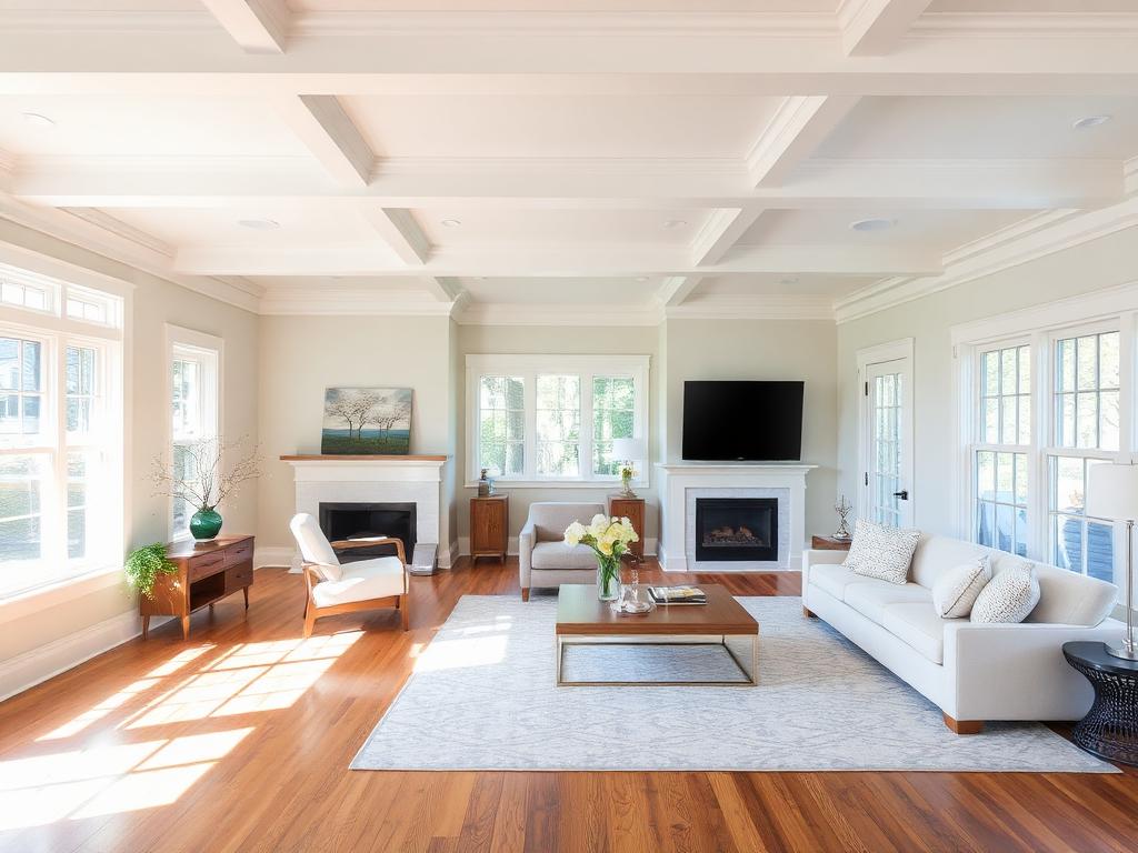 Renovated open living space in a New England home